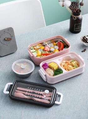 Meal Box, Portable Double-Layer Stainless Steel Thermal
