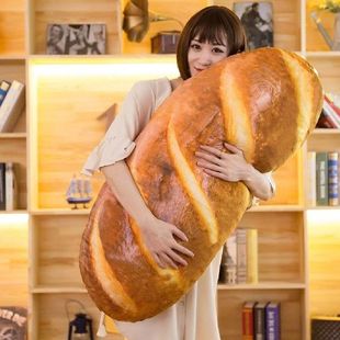40/60/80 Cm 3D Simulation Bread Shape Stuffed Pillow Lumbar