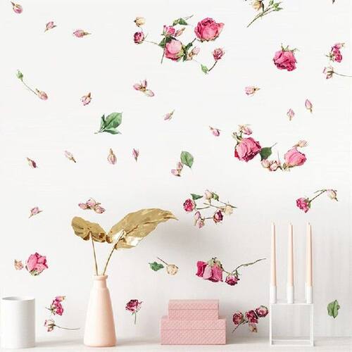 Beautiful Flying Roses Wall Sticker Art Decals Bedroom
