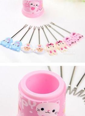 8 Pieces in 1 set Cute fork Pound Party Nails Toothpicks :