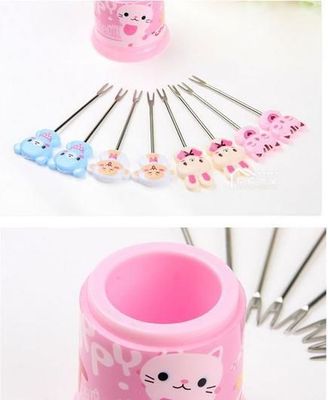 8 Pieces in 1 set Cute fork Pound Party Nails Toothpicks :
