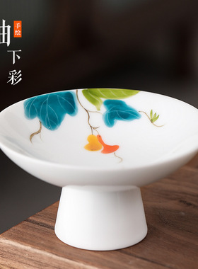 Underglaze Hand Painted Tea Cake Tray White Jade White