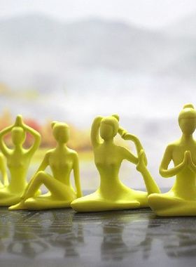 5 Pieces Resin Ornaments, Meditative Human Figurine