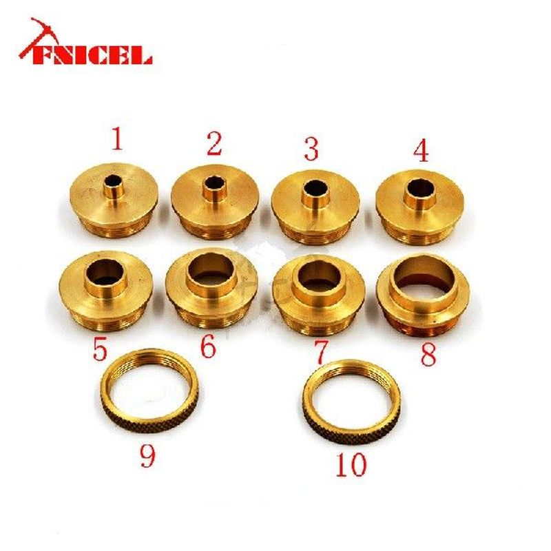 10PCS Brass Router Plate Guide Bushings + Round Base bottom