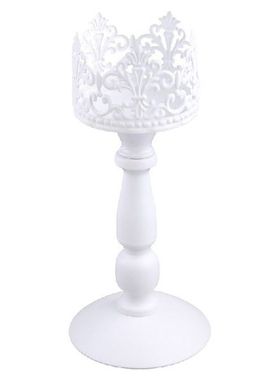 European White Metal Pillar Candle Holder Romantic Wedding