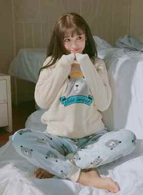 Autumn Winter Women Pyjamas Sets pajamas Sleepwear Suit Thic