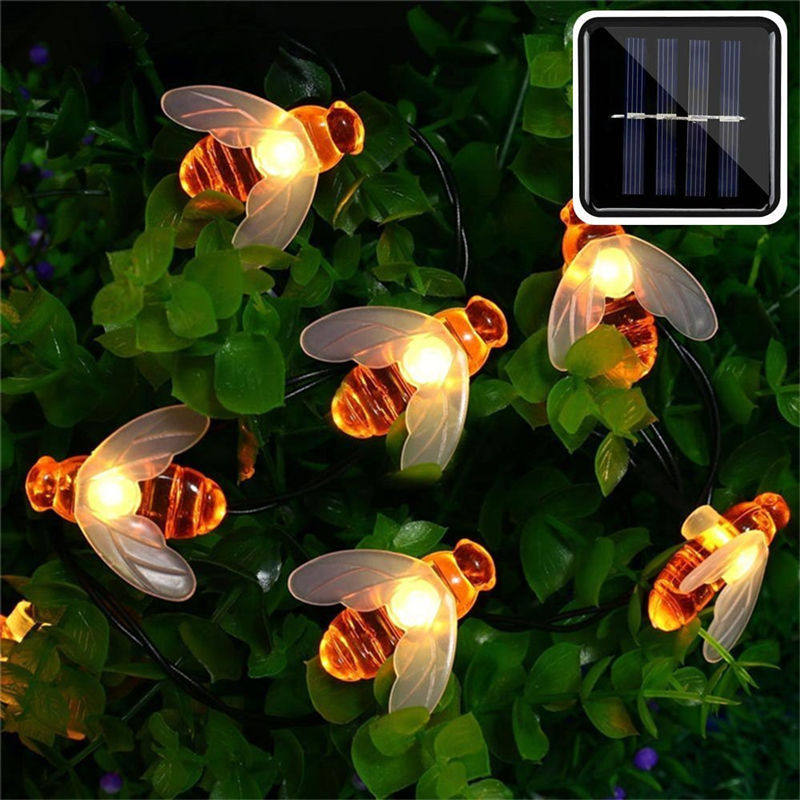 new solar powered cute honey bee led string fairy light