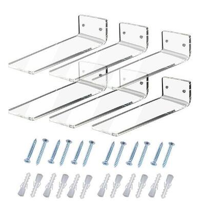 6Pcs Floating Shoe Display Shelves Clear Acrylic Shoe