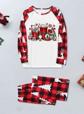 Xmas Family Matching Outfits Cartoon Printed Parent Home