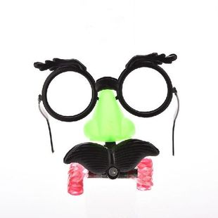 Funny Clown Glasses Costume Ball Round Frame Red Nose