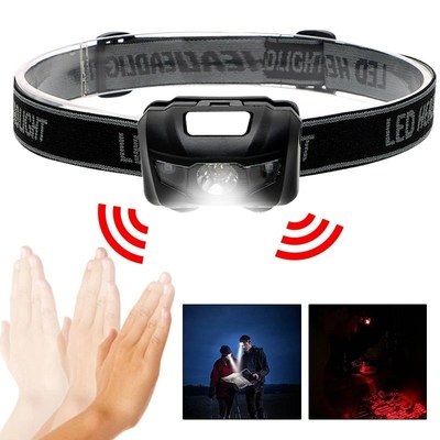 Head Torch Lamp 4modes Camping Hiking USB Rechargeable Headl