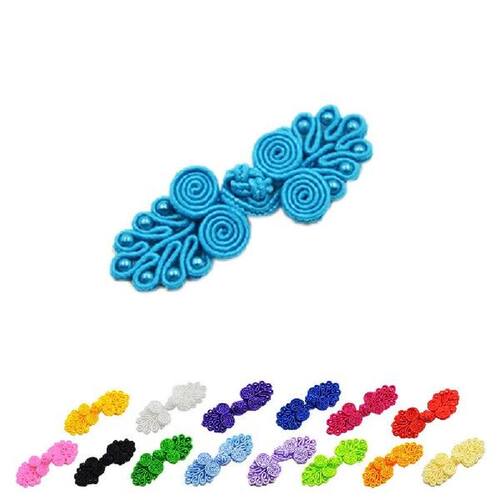 Chinese Handmade Frog Closures Swirl With Beads Chinese