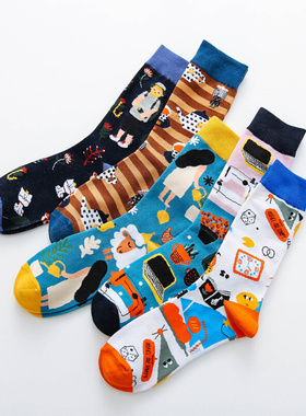 Hot Sales Funny Socks Women Casual Cartoon Lovely Girls Port
