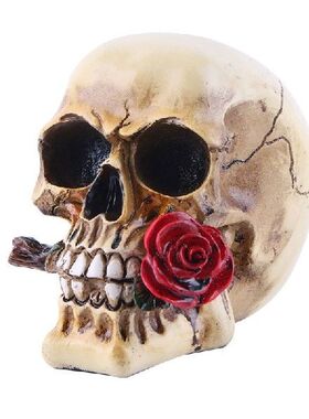 Meja Kerangka Resin Tengkorak Mawar Ruang Tamu Properti