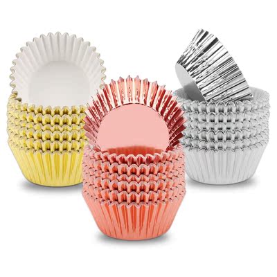 Foil Cupcake Liners Muffin Paper Cases Baking Cups Gold Silv