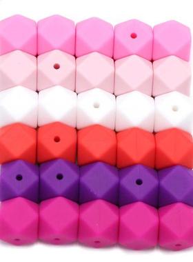 BOBO.BOX 10pcs 14mm Hexagon Silicone Beads Baby Teether Eco-