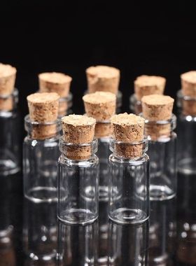 10pcs Small Glass Bottles With Cork Tiny Vials Jars 11x22mm