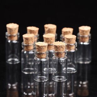 10pcs Small Glass Bottles With Cork Tiny Vials Jars 11x22mm