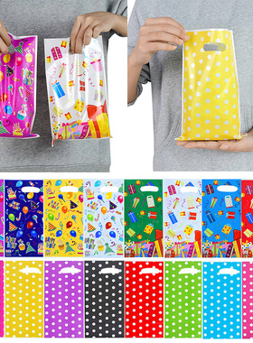 10/20pcs Printed Gift Bags Polka Dots Plastic Candy Bag Chil