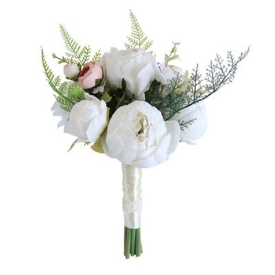 Artificial Peony Flower Romantic Bridal Hand Bouquet Silk