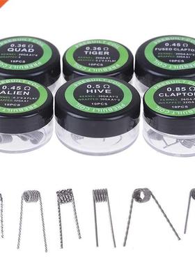 1Set Twisted Fused Hive Clapton Coils Premade Wrap Alien Mix