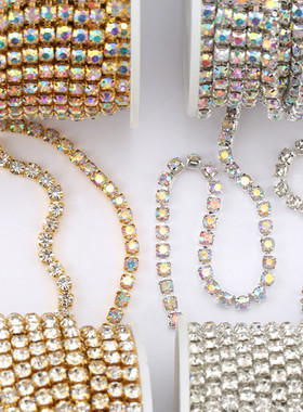 1Yard 10Yards/roll SS6-SS16 Glitter Crystal Rhinestone Chain