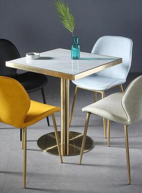 Nordic leather dining chair light luxury dining table chair