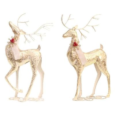 Christmas Wrought Iron Elk Statue Metal Animal Figurine Art
