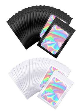 100pcs Translucent Film Bags Reusable Front Zipper