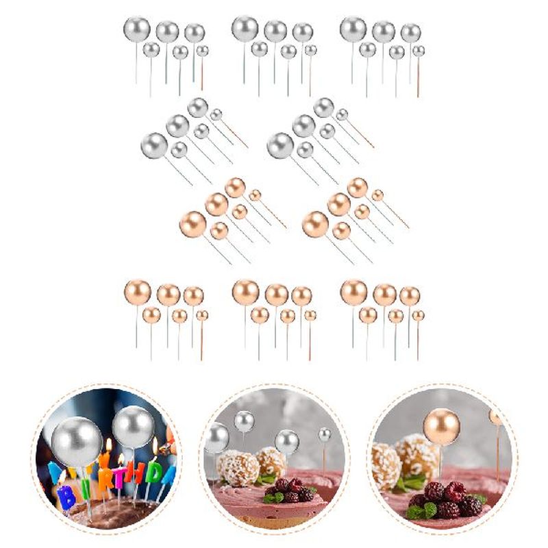Cake Topper Ball Picks Foam Decorations Dessert Mini