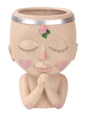 Head Planter Pot Female Face Flower Pot Resin Cactus