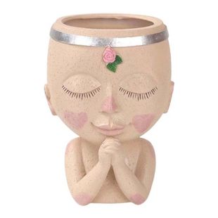 Head Planter Pot Female Face Flower Pot Resin Cactus