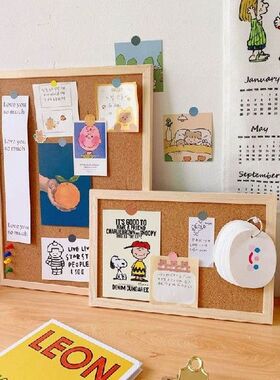 Cork Wood Wall Hanging Message Bulletin Board Frame Notice