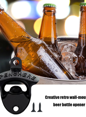 Sacacorchos montado en la pared para cerveza, Abrebotellas d