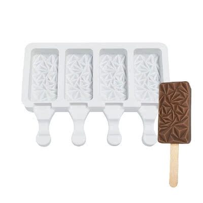 New 4 Cavities Popsicle Molds Ice Cream Mold Large Reusable