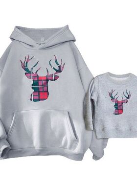 Christmas Mother Kids Sweatershirt Parent Child Suit Casual