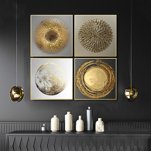Home Gold Luxury Posters Abstract Decor Painting Art Wall