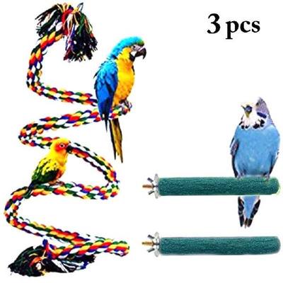 3pcs Bird Toys Parrot Perch Toy Bird Cage Parrot Bite