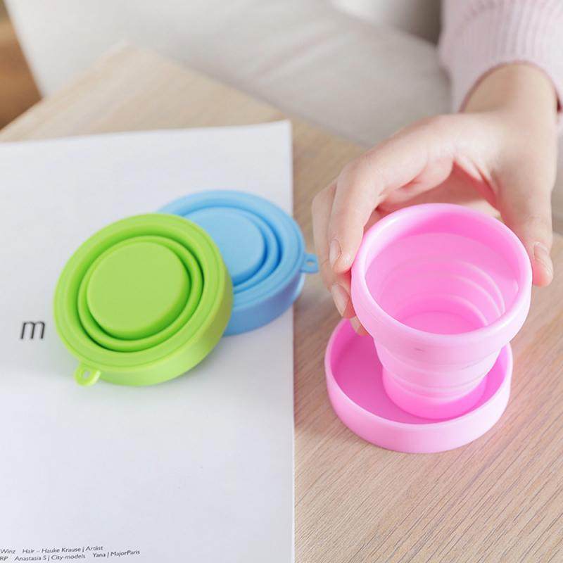1pc 170ml silicone collapsible travel cup outdoor portable
