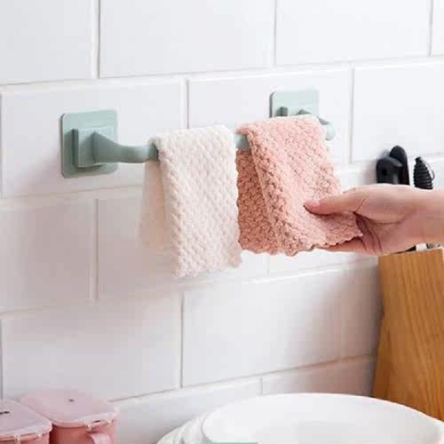 Self Adhesive Bathroom Towel Bar Plastic Bath Wall Rack
