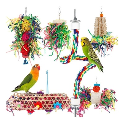 6PCS Bird Toys Bird Shredding Foraging Toys Parakeet Toy Che