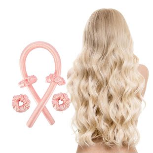 Pink Heatless Curling Rod Headband No Heat Curls Ribbon
