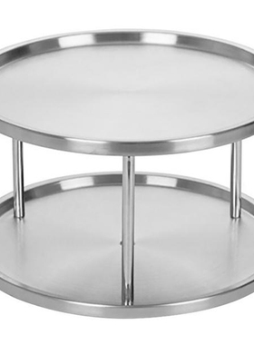 Spice Rack Stainless Steel Organizer Tray 360 Degree Turntab