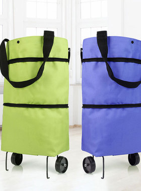 Folding Shopping Pull Cart Trolley Bag With Wheels Foldable