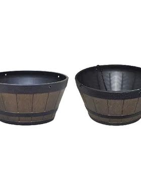 1pc Resin Barrel Plant Flower Hanging Pot Basket Indoor