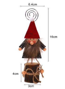 Christmas Ornaments Photo Clip Business Card Holder Wooden