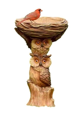 Bird Bath & Feeder Pedestal Free Standing Garden Bird Ou
