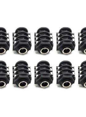 10PCS 6PIN 6.35mm Microphone Female Stereo Audio Socket