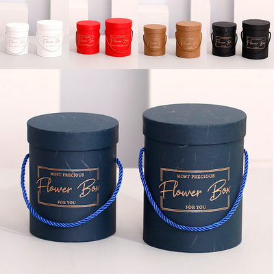 1pc Round Florist Wrapping Hug Bucket With Lid Lanyard