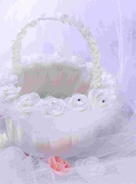 Basket Flower Wedding Girl White Bubble Baskets Weddings
